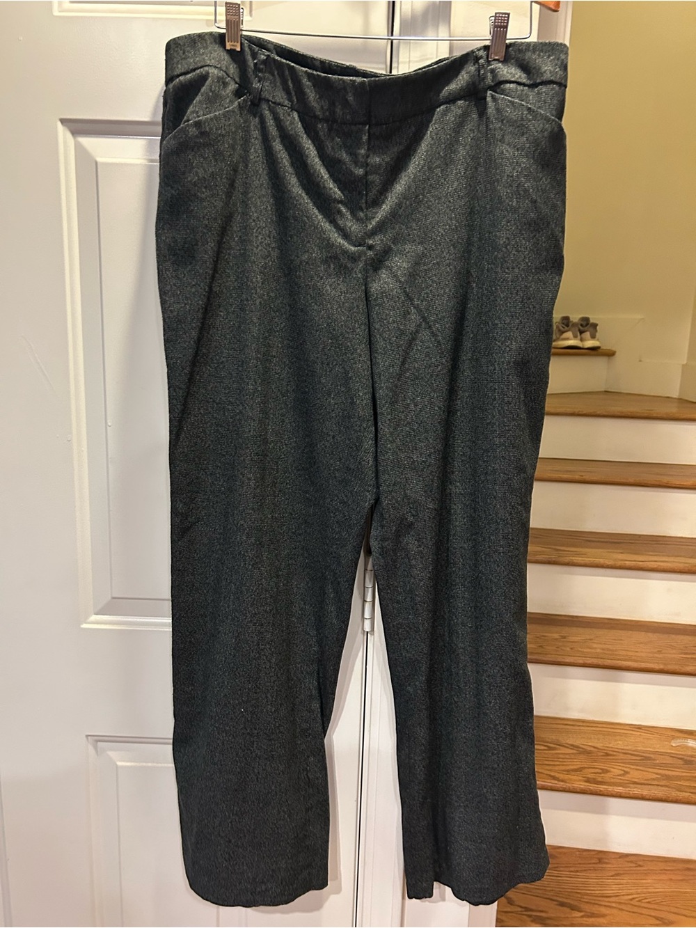 Renuar Dark Gray Textured Dress Pants with Plum Trim size 18w